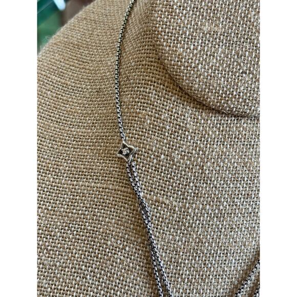 DAVID YURMAN Chalcedony Quatrefoil Diamond Drop Pendant Necklace - Picture 3 of 5